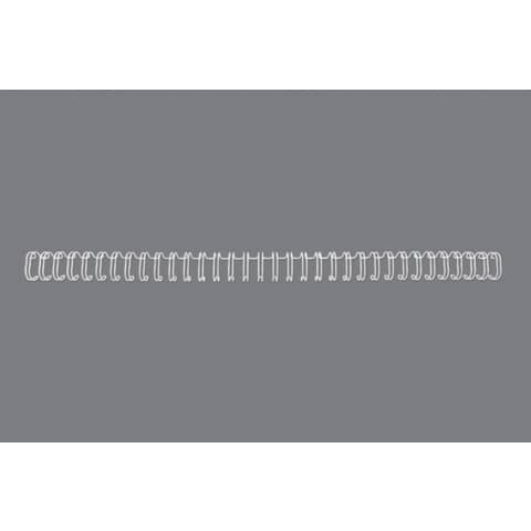 Spirali metalliche a 34 anelli GBC Wirebind 6 mm A4 bianco - fino a 55 fogli - conf. 100 pezzi - RG810470